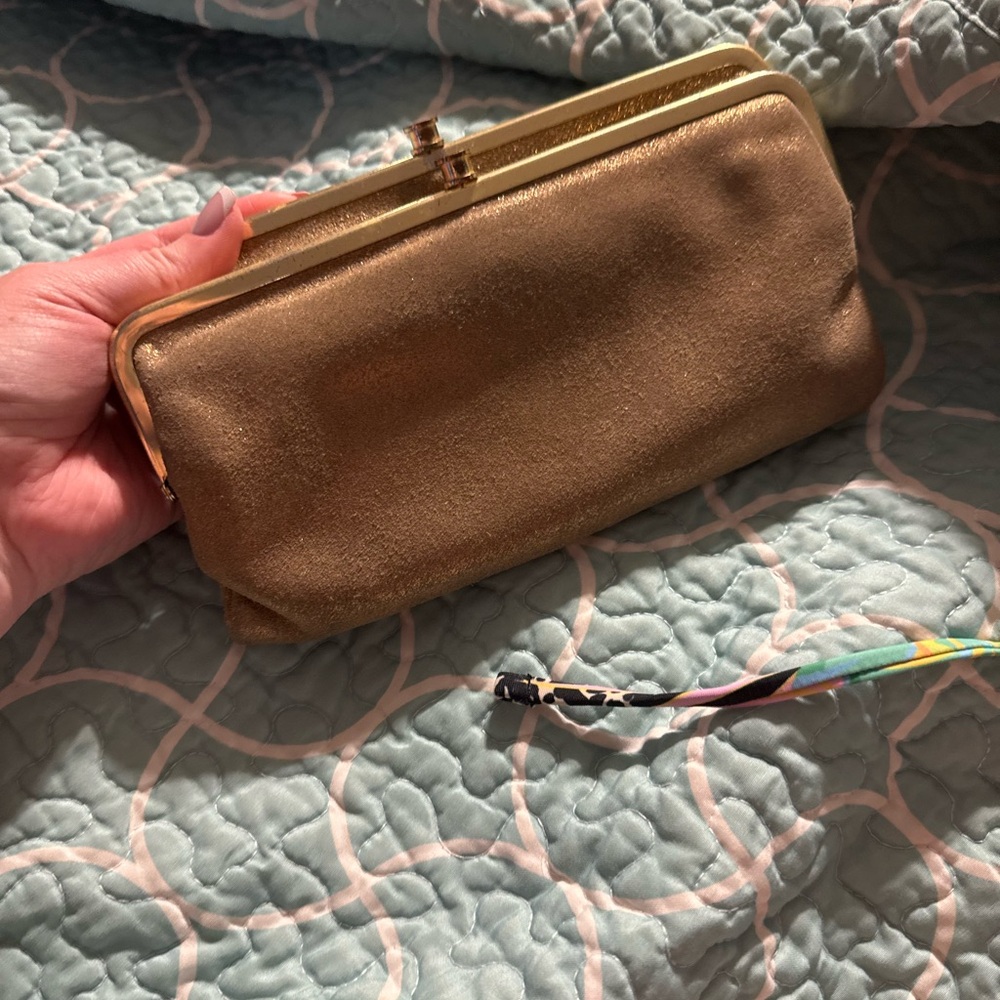 HOBO Gold Clutch Wristlet